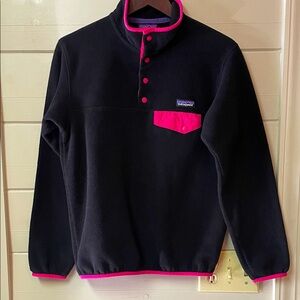 Patagonia | Synchilla Snap-T Fleece Pullover | Black, Pink, Size S.